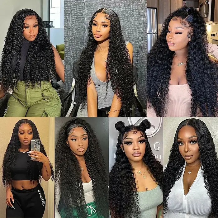 250% haute densité lâche vague profonde 30 40 pouces 13x6 13x4 HD dentelle frontale perruque de cheveux humains brésilie