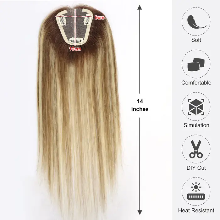 Toppers de cheveux humains européens avec clip de base en dentelle pour femmes