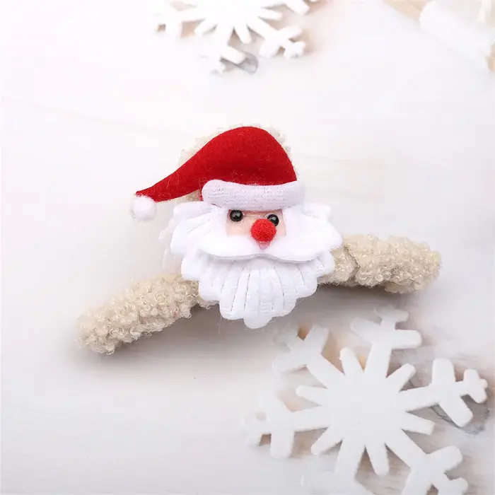 Dessin animé de noël père noël bonhomme de neige cadeau attraper mignon paillettes drôle fille pince