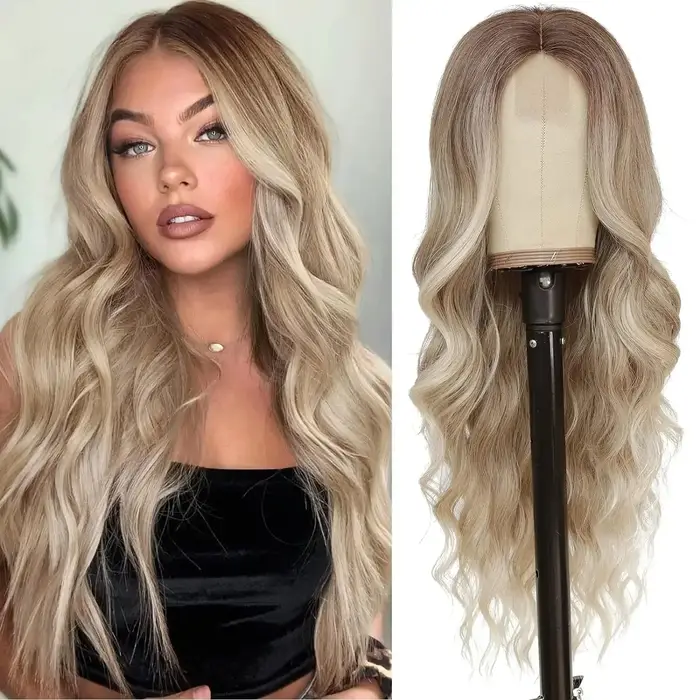Perruque Lace Wig synthétique longue en soie mate