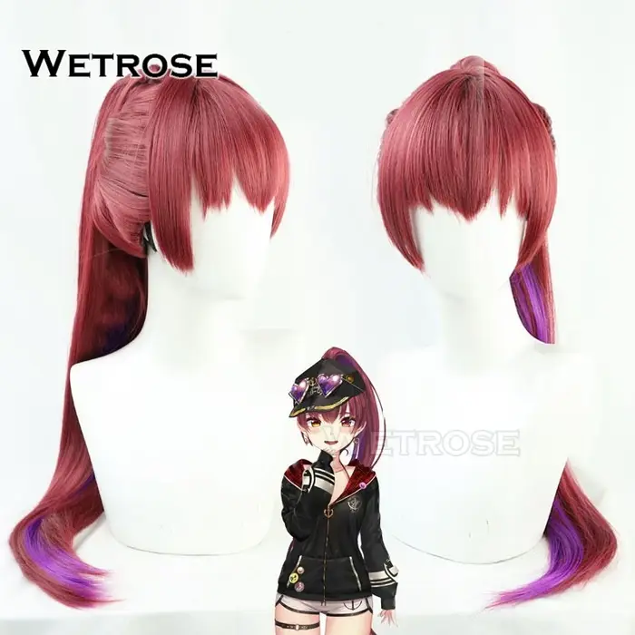 【Wetrose】En stock, Perruque de cosplay Hololive Virtual YouTuber Vtuber Houshou Marin