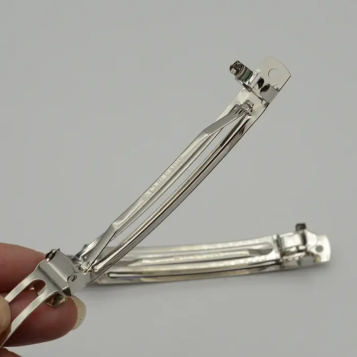 Barrettes françaises en métal argenté