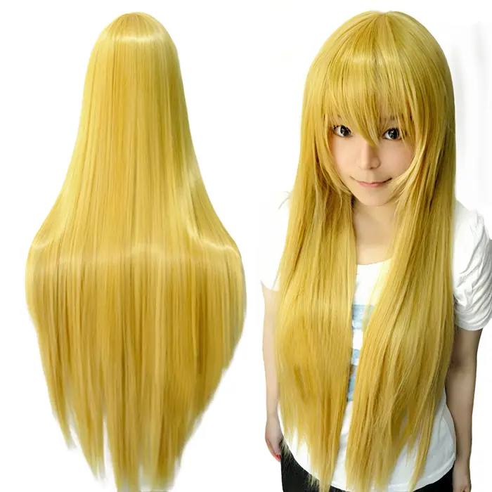 Perruque de Cosplay synthétique lisse de 80cm