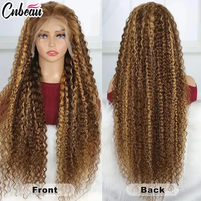 13x 6/13X4 HD dentelle frontale perruque miel blond mettre en évidence vague profonde perruques 100%