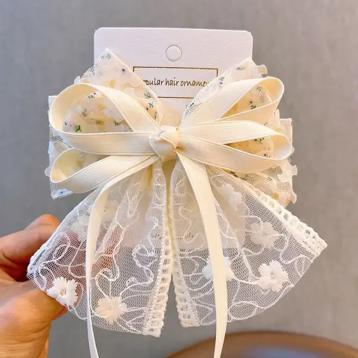 Pinces à cheveux pour femmes, nœud Floral, mignon Kawaii, Barrettes pour filles, ruban en dentelle, 