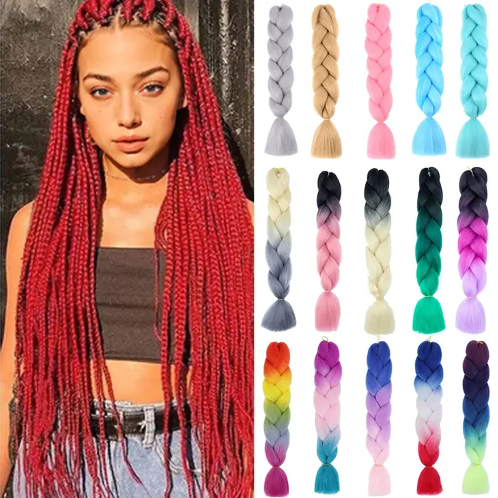 24 pouces bricolage Jumbo tressage cheveux Extensions