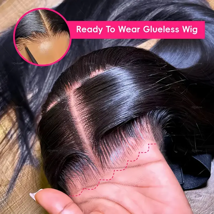 Perruque Lace Frontal Wig naturelle brésilienne transparente, cheveux lisses, sans colle, 4x4, Hd, 1