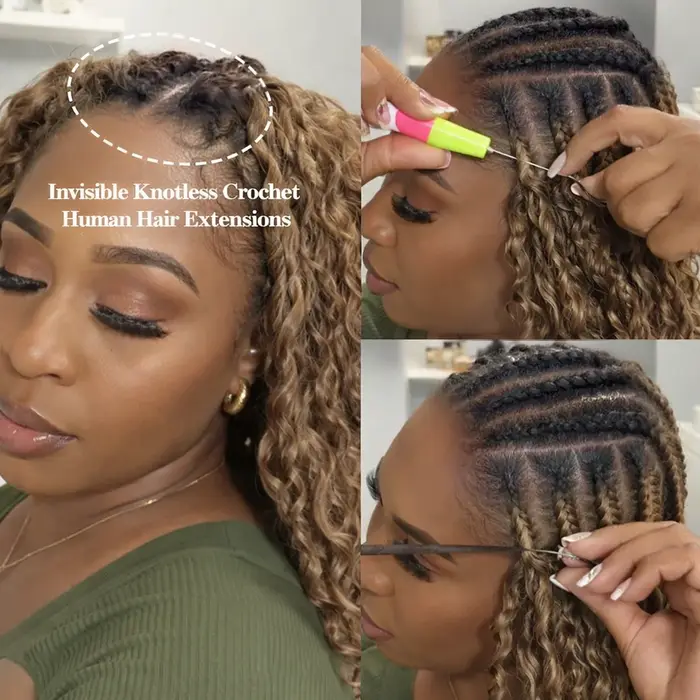 Extensions de cheveux humains au crochet 15A Honey Brown Deep Wave, pré-séparées, cheveux brésiliens