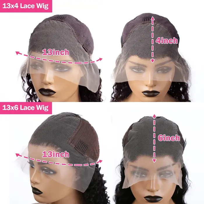 Perruque Lace Wig Deep Wave Naturelle Bouclée pour Femme, Cheveux Humains, 13x4 HD, 13x6, 4tage, Den