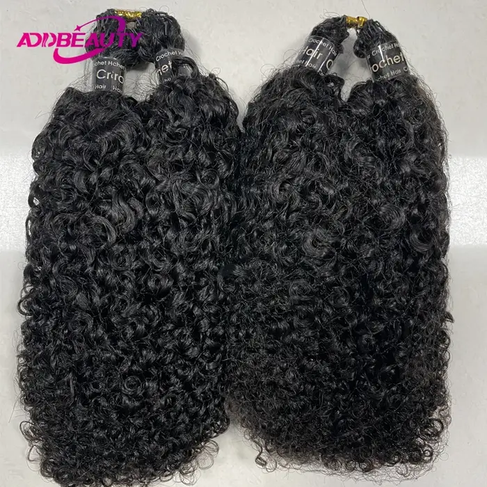 Extensions de cheveux humains bouclés afro crépus, extensions de cheveux au crochet sans nœuds pré-s