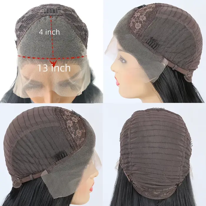 AIMEYA perruque Lace Front Wig synthétique longue ondulée perruque de cheveux bruns synthétiques per