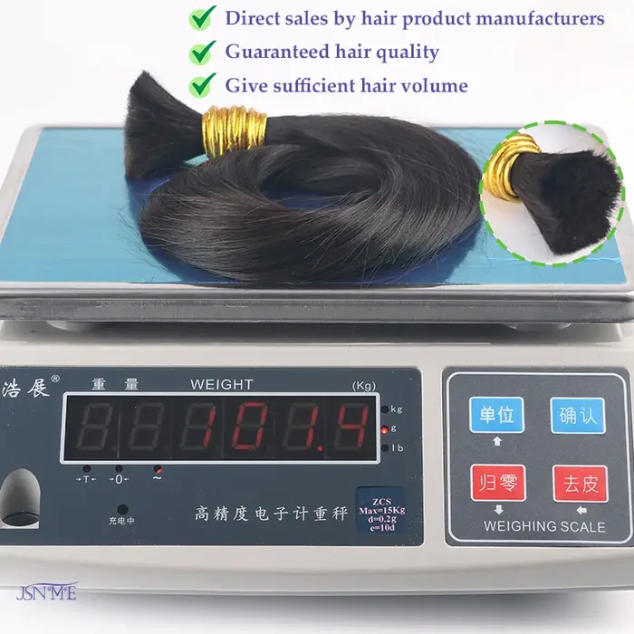 JSNME Extensions de cheveux humains en vrac 100% Extension