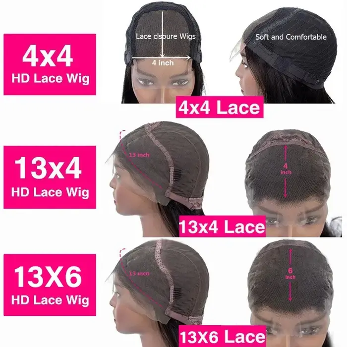 Perruques lisses de 32, 34, 36 pouces en cheveux humains brésiliens, perruque frontale en dentelle 1