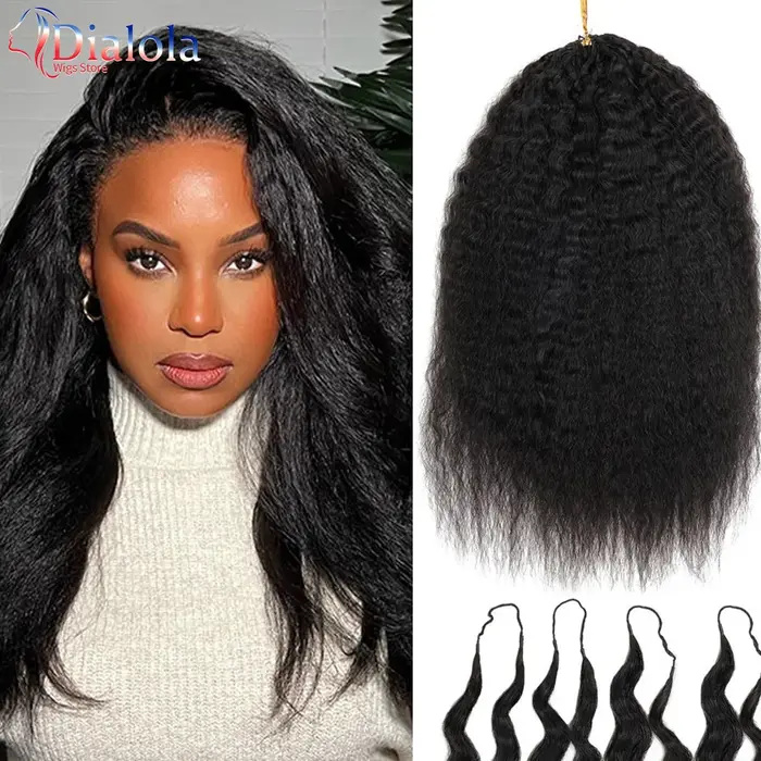 Dialola Wigs 12A Petites spirales bouclées, mèches bouclées crépues, cheveux humains pour crochet, t