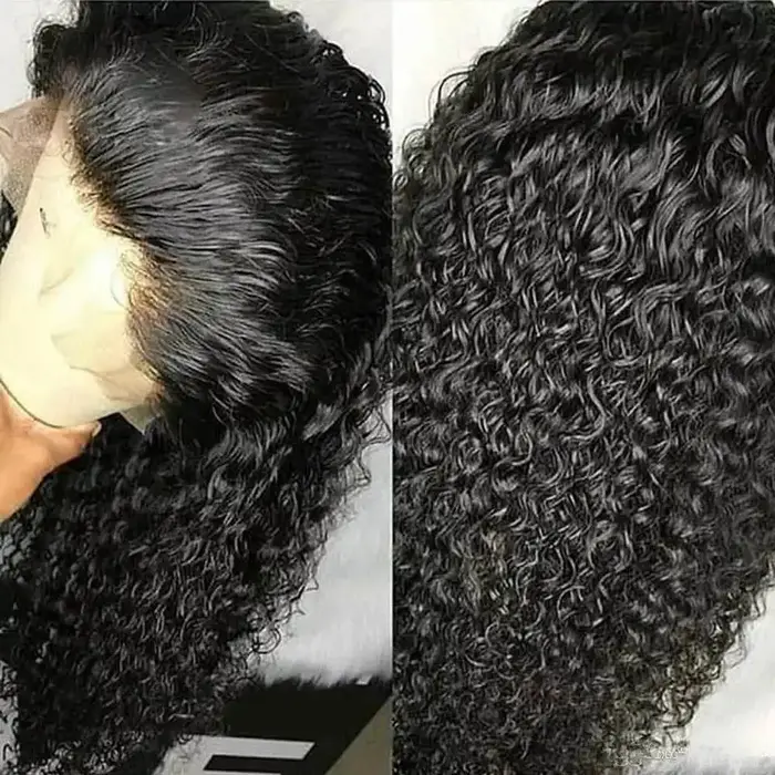 HairUGo – perruque Lace Front wig brésilienne non-remy naturelle, cheveux Jerry bouclés, 13x4, 13x4,