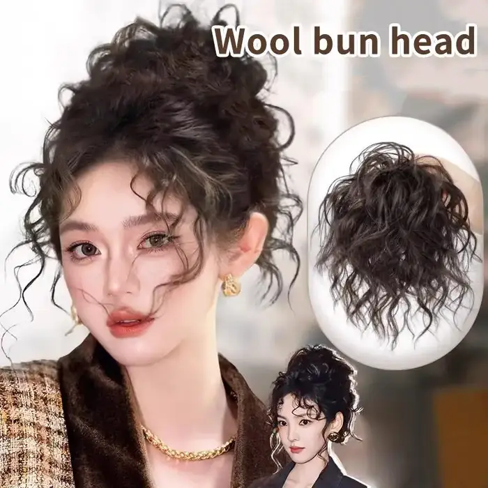 Chignon synthétique élégant et bouclé avec élastique