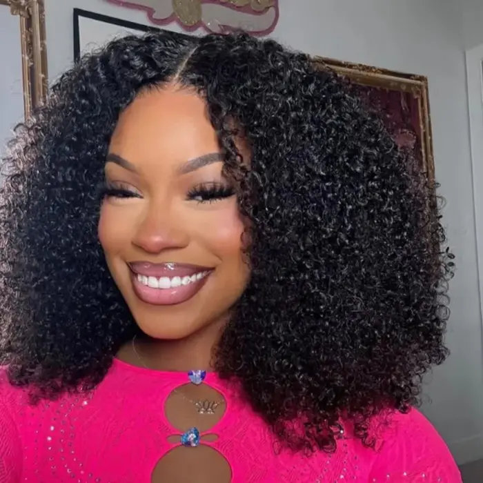 Perruque Cheveux Humains Bouclés Crépus Mongols 13x4 Lace Front 100%