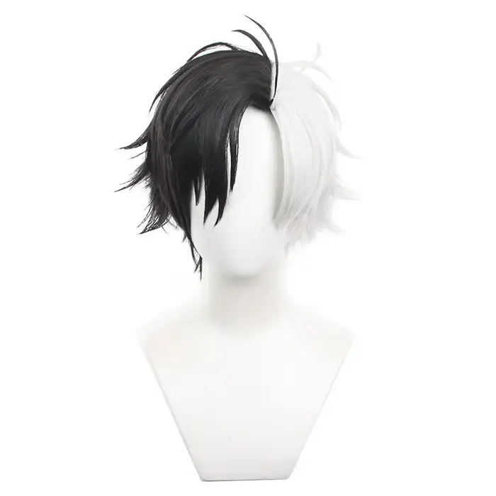 Haruka Sakura Cosplay perruque Anime coupe-vent noir blanc cheveux courts Bofurin Halloween fête pou