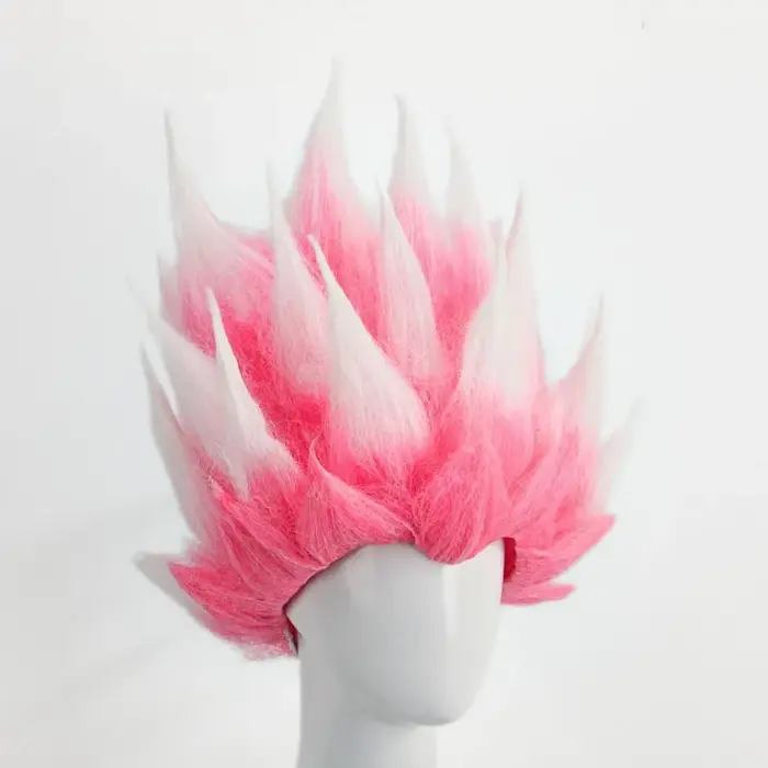 Perruque de Cosplay synthétique de Style Anime rose et blanc