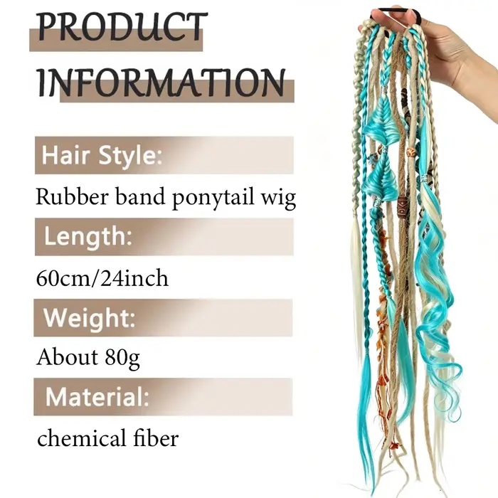 Extensions de cheveux synthétiques tressées longues style bohème pour un port facile et une utilisation simple pour les femmes au quotidien, pour les fêtes, Halloween, Noël, les vacances