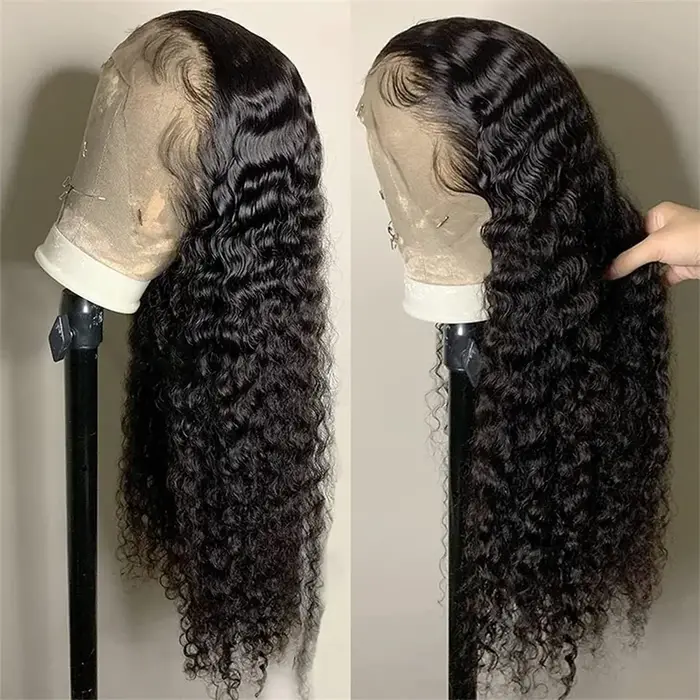 180% vague profonde frontale perruque 13x6 HD dentelle frontale perruques pour les femmes vague d'ea