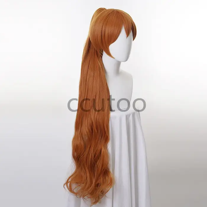 Ccutoo Thumbelina perruque 100 cm de Long cheveux synthétiques bouclés Cosplay Costume perruques puce queue de cheval + bonnet de perruque gratuit