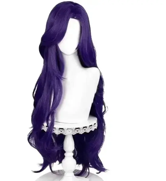 Perruque de Cosplay Rarity de 90 cm de long, perruques bouclées violet foncé, cheveux synthétiques r