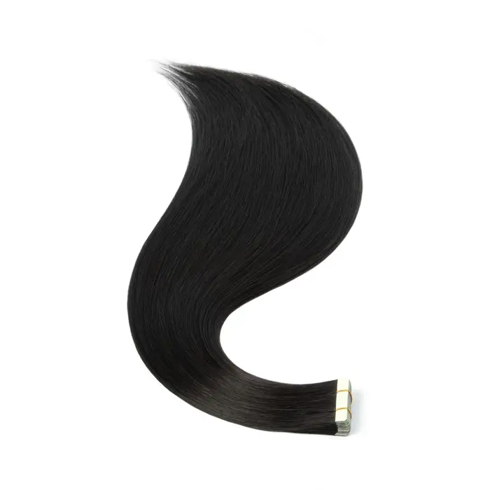 20 extensions de cheveux synthétiques lisses à clipser, couleurs variées, tissage invisible pour fem