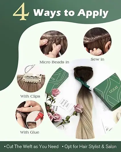 Ugeat Remy Extensions de trame de cheveux