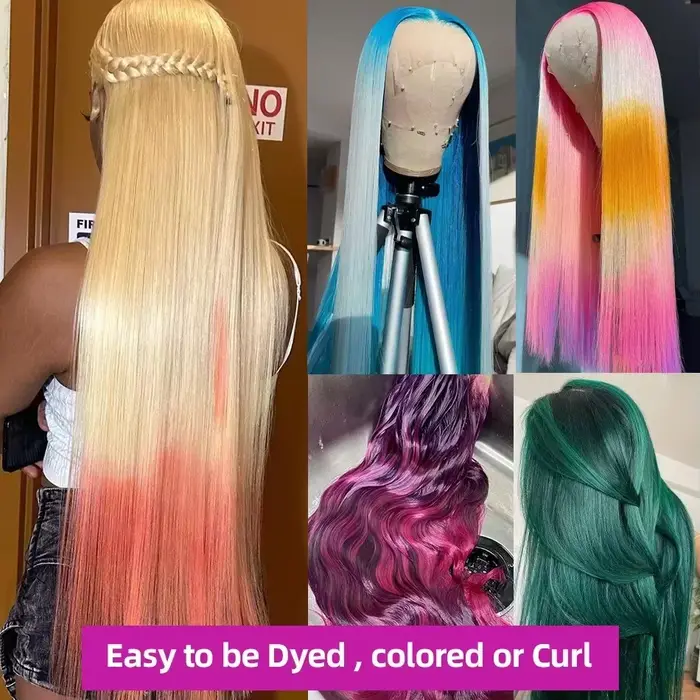 30 38 pouces perruque Blonde droite cheveux humains 13x4 13x6 Hd Blonde dentelle frontale 613 couleu
