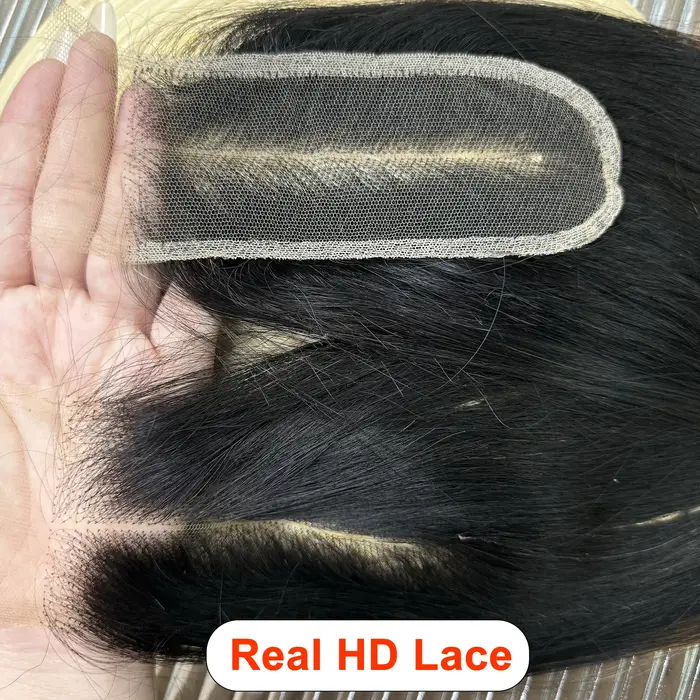 Paquets avec fermeture en dentelle 5x5 HD paquets de cheveux vietnamiens crus droits à Double os des