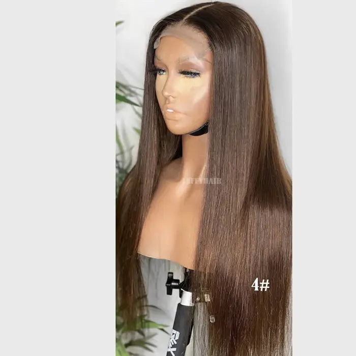 16 pouces droite Bob perruque avec frange cheveux humains pleine dentelle courte noir Bob perruques 5x5 Base de soie