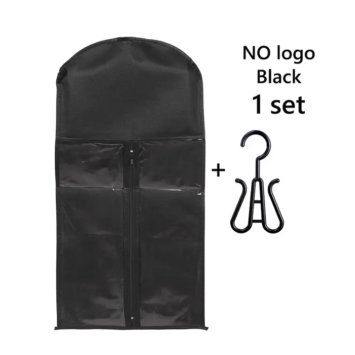 Sac de rangement pour perruques avec cintre, logo personnalisable, sacs à cheveux avec cintre en pla