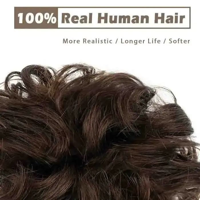 2 pièces femmes réel cheveux humains Chignon