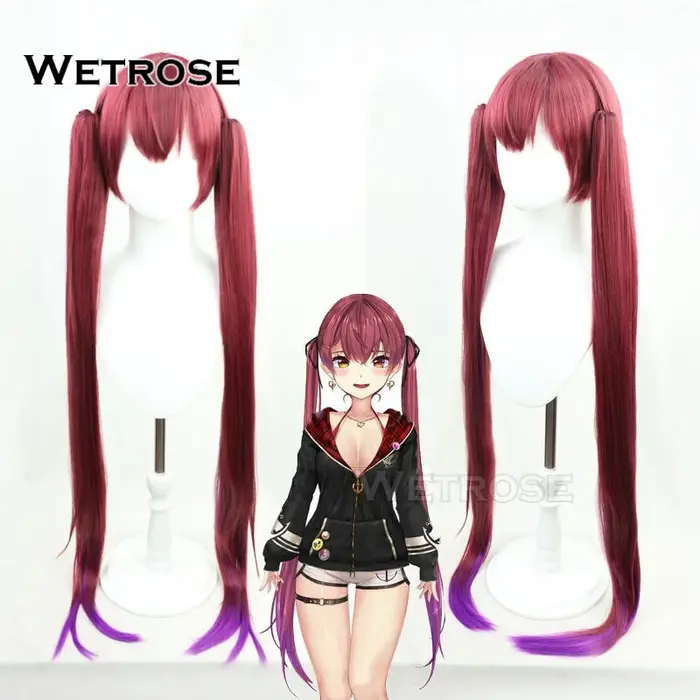 【Wetrose】En stock, Perruque de cosplay Hololive Virtual YouTuber Vtuber Houshou Marin