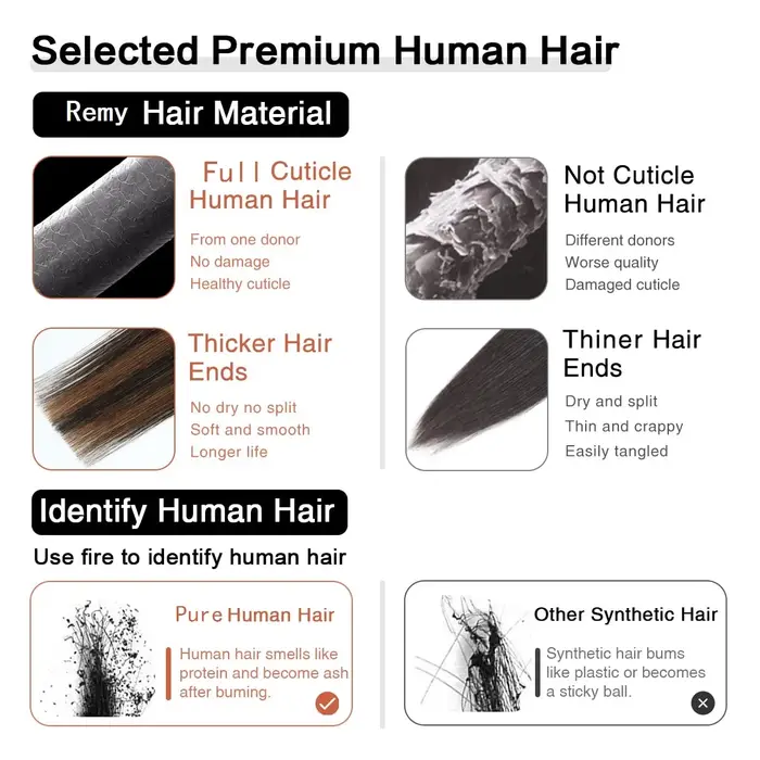 Extensions de cheveux humains à clips