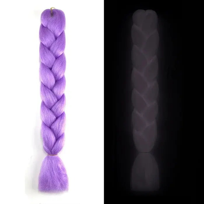 Extensions de cheveux tressés lumineux, tresses Jumbo brillantes fluorescentes dans l'obscurité |   