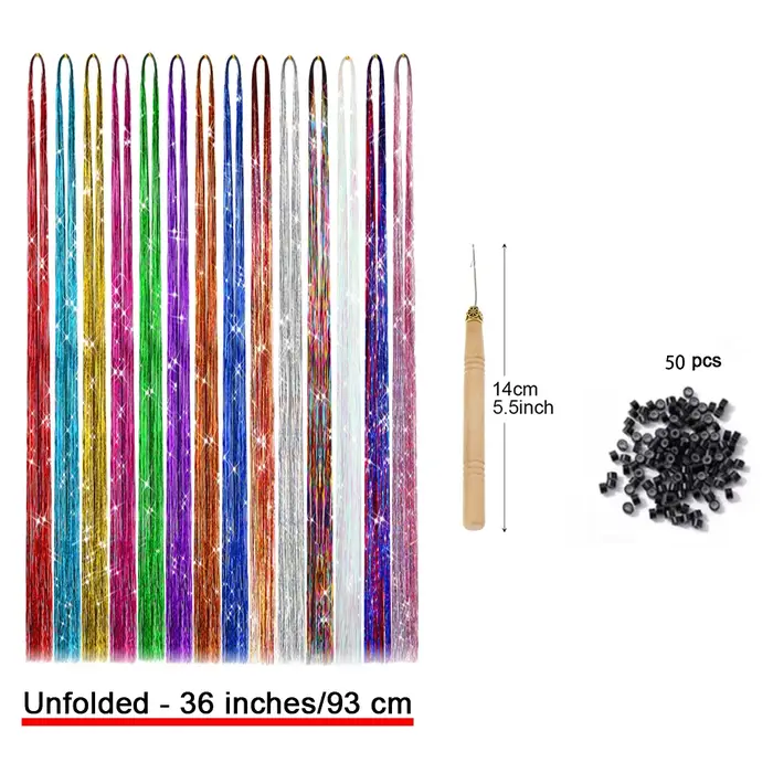 Tinsel-Extension de Cheveux Synthétiques au Crochet de 36 Pouces