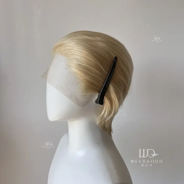 Perruques Bob blondes claires de 8 pouces, perruques courtes 13*4 synthétiques de haute qualité rési
