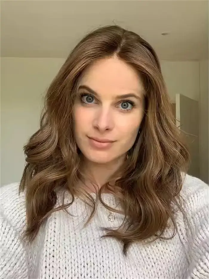 Perruque synthétique Lace Front marron moyen avec mèches blondes naturelles, pour cosplay, fête, usa