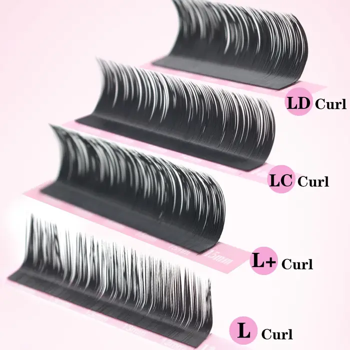 Qeelasee Extensions de cils L L + LC LD Curl vison noir mat naturel doux PBT