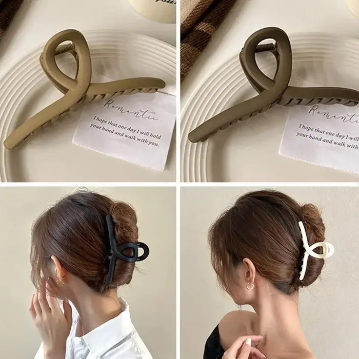 Pince à cheveux croisée mate pour femmes