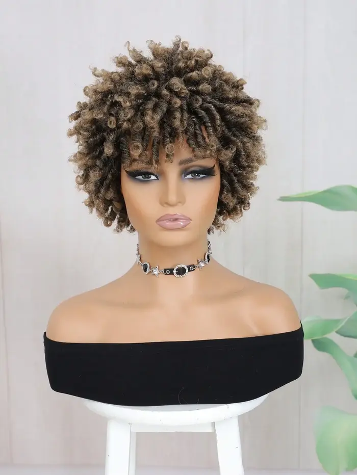 Perruque courte en dreadlocks pour femmes et hommes noirs