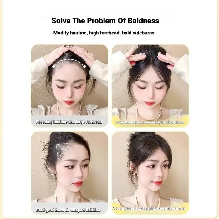 Frange de cheveux humains améliorée pour femmes