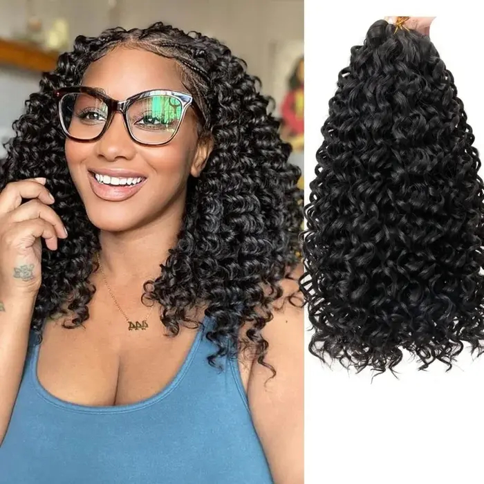 Cheveux bouclés crépus birmans pré-bouclés, cheveux humains à crocheter, cheveux ondulés profonds sa