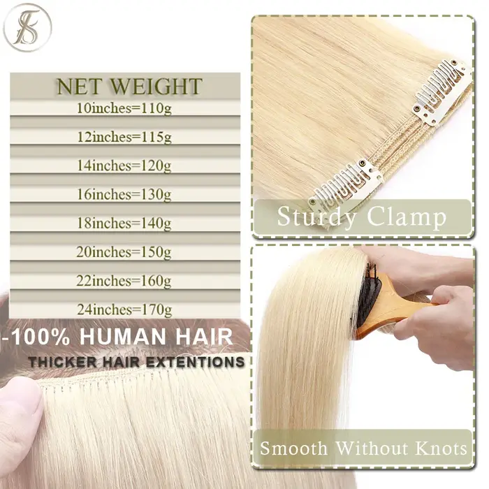Extensions de Cheveux Naturels Lisses à réinitialisation