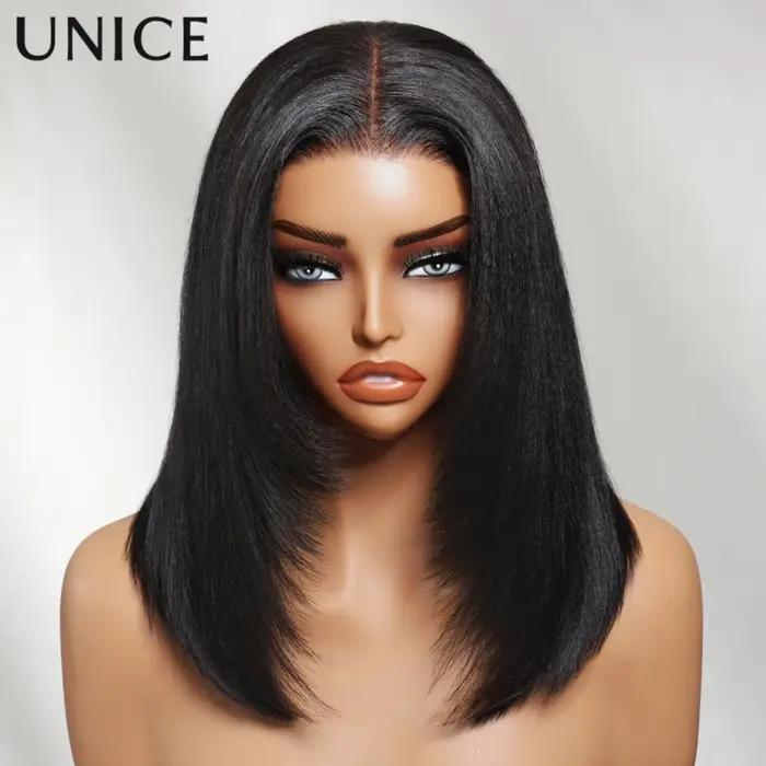 Perruque courte bouclée UNice en cheveux humains