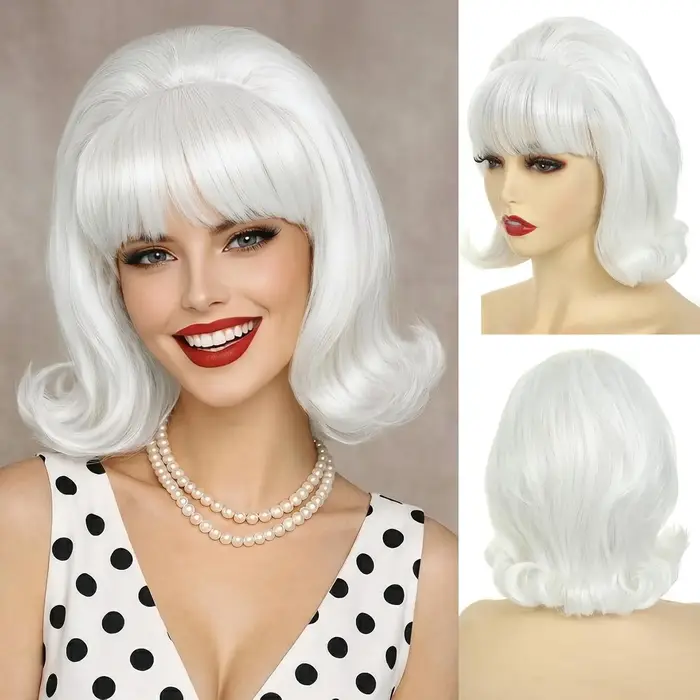 HAIRJOY Perruque courte synthétique avec frange pour femme