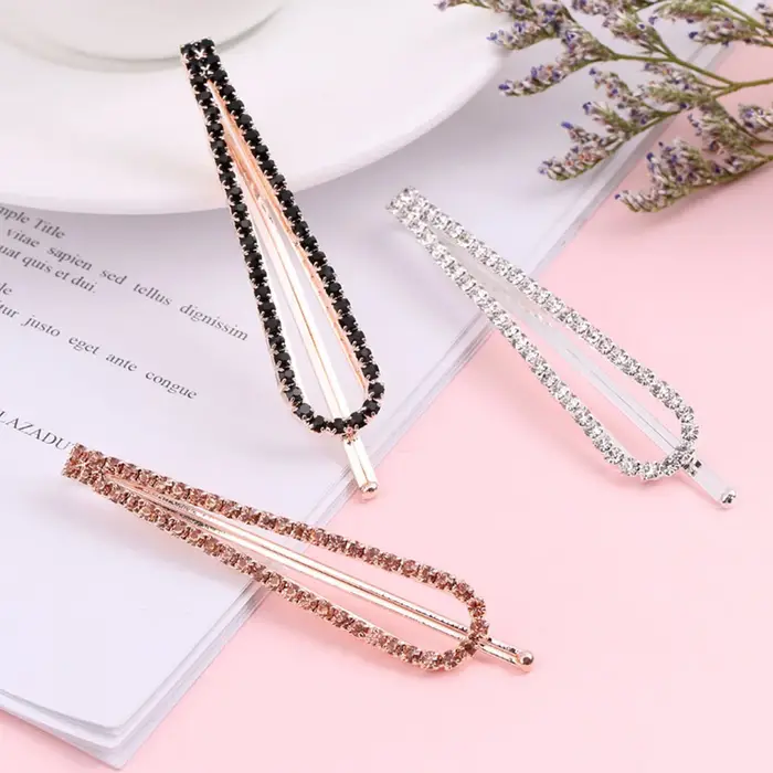 Pinces à cheveux en cristal strass pour femmes