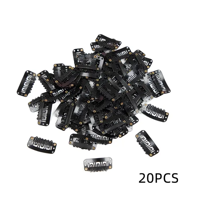 Clips d'extension de cheveux en forme de U à 6 dents, 20 à 200 pièces, pour sécuriser la perruque av